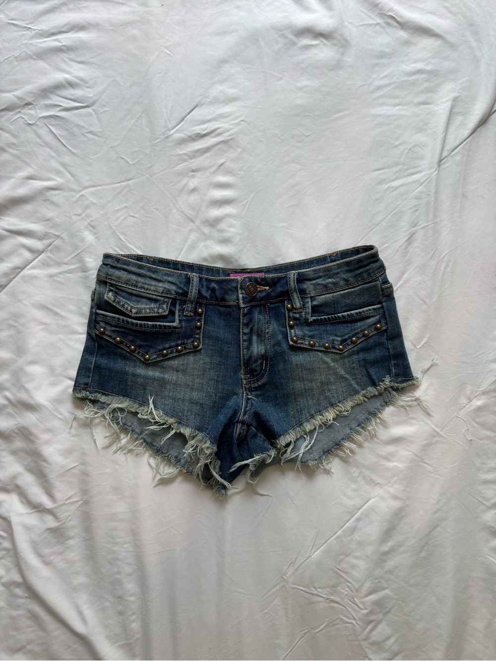 edikted mini micro denim shorts with studs